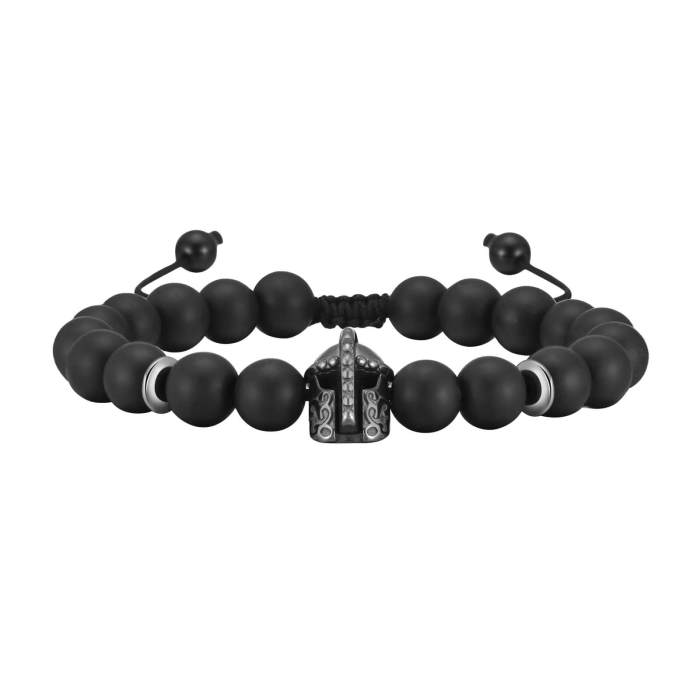 Wholesale Black Gallstone Helmet Agate Beaded Bracelet
