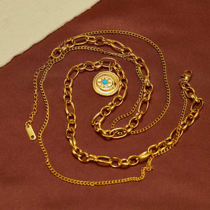 Wholesale Stainless Steel Double Layered Necklace