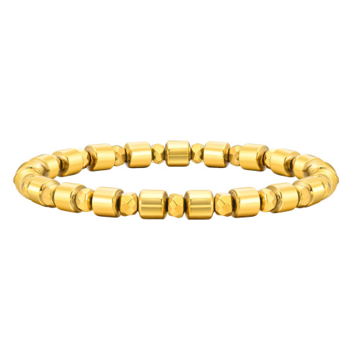 Wholesale Men's Gold Black Gallstone Beaded Bracelet