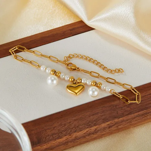 Wholesale Stainless Steel Pearl Anklet