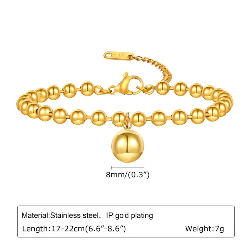 Wholesale Stainless Steel Beads Bracelet with Charm
