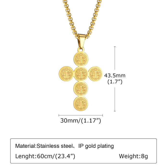 Wholesale Stainless Steel Gold IP Cross
