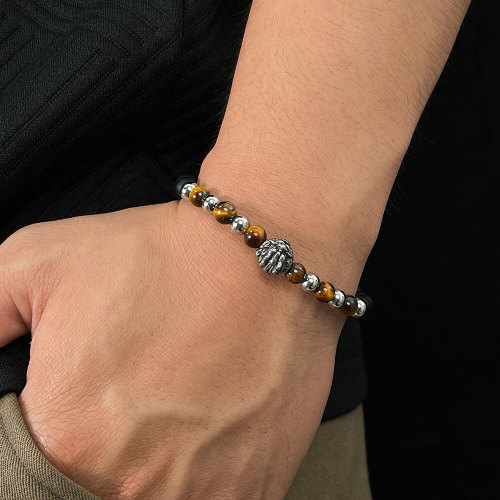Wholesale Tiger Eye Beaded Men's Bracelet