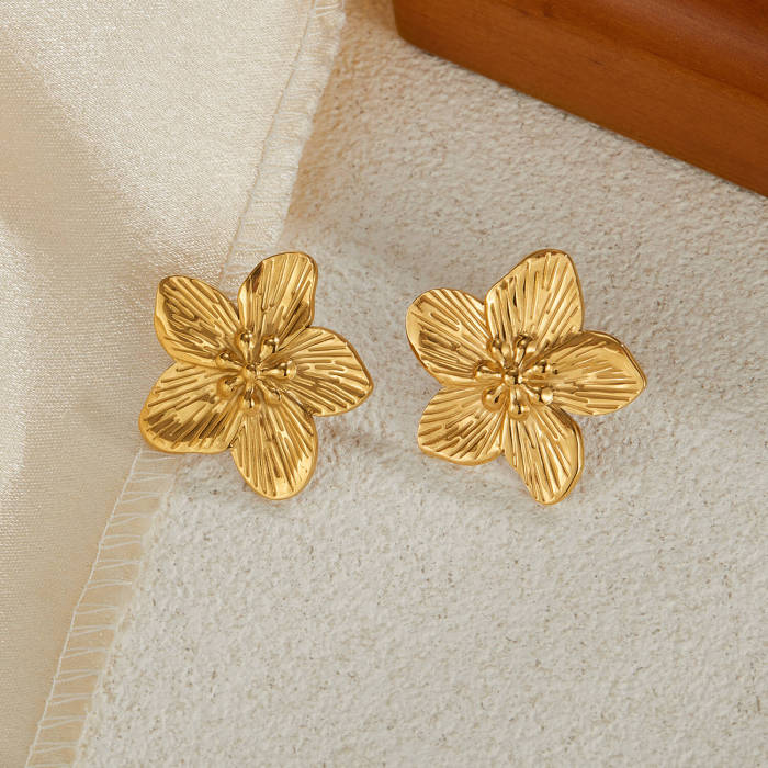 Wholesale Stainless Steel Flower Earrings