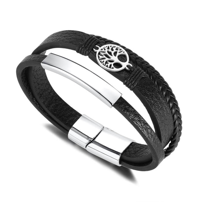Wholesale Men's Multi-Layer Braided Leather Bracelet