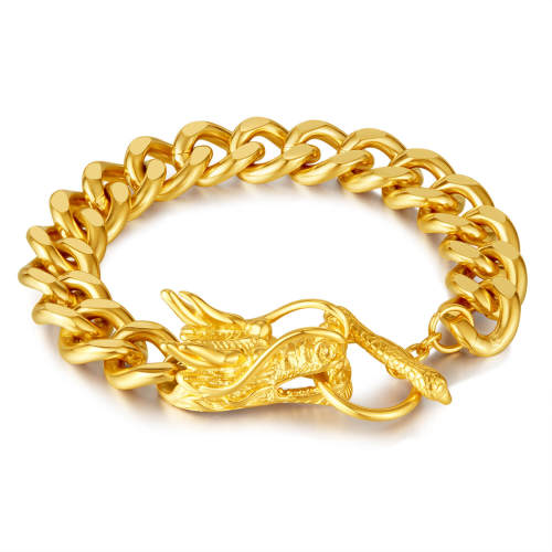 Wholesale Stainless Steel Dragon Cuban Chain Bracelet