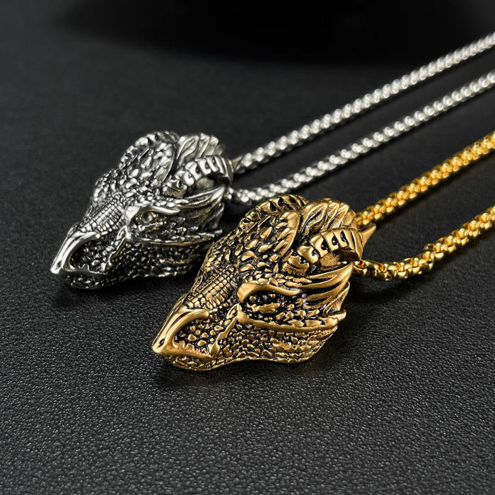 Wholesale Stainless Steel Dragon Head Pendant
