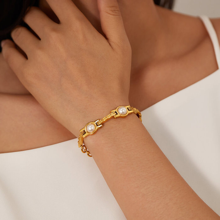 Wholesale Stainless Steel Women Gold Plated Bracelet