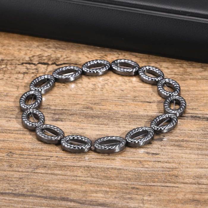 Wholesale Black Gallstone Men's Bracelet