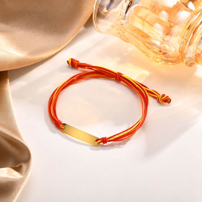 Wholesale Stainless Steel Color Cord Engravable Bracelet