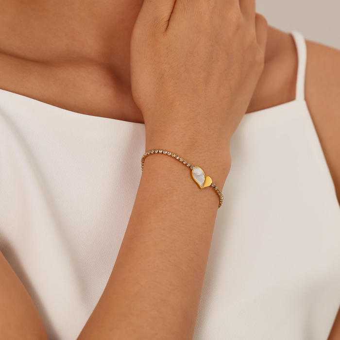 Wholesale Stainless Steel Heart Shell Bracelet
