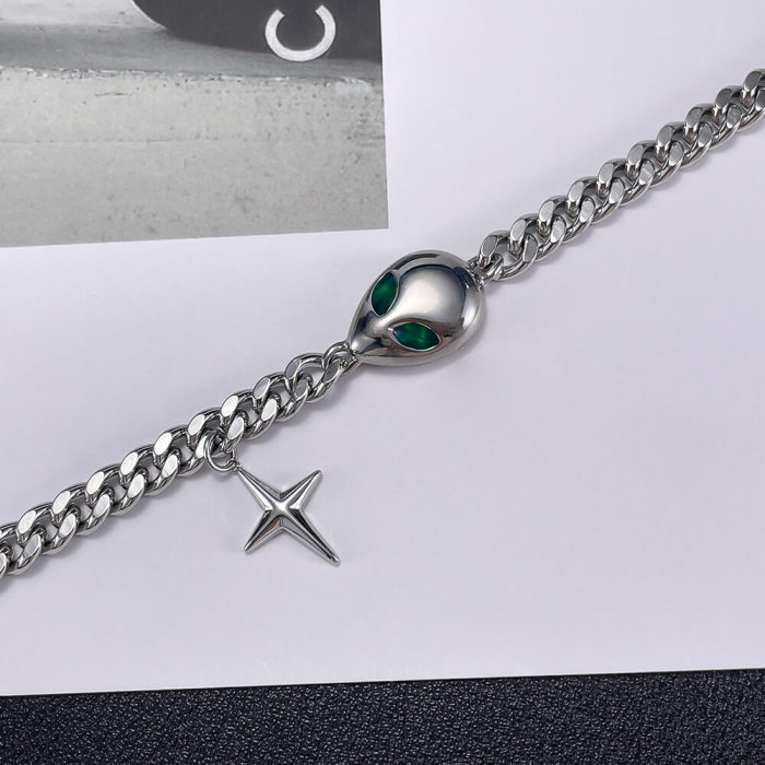 Wholesale Stainless Steel Cuban Bracelet with Alien