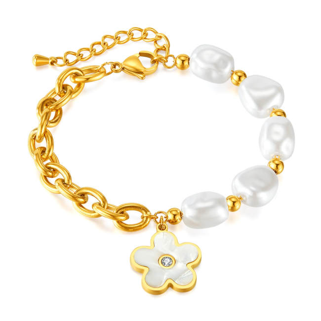 Wholesale Stainless Steel Freshwater Pearl Bracelet