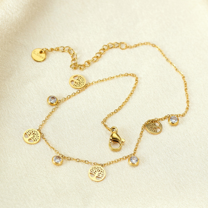 Wholesale Stainless Steel Tree of Life Anklet