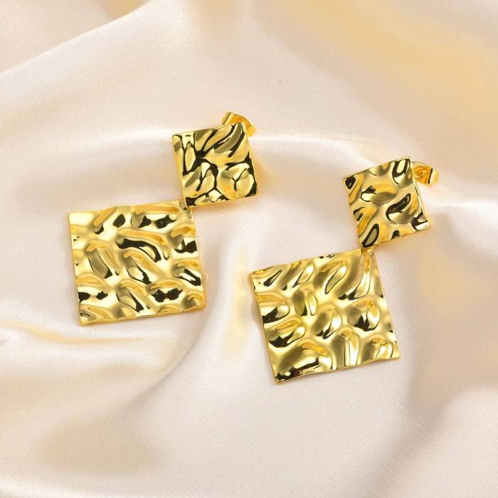 Wholesale Irregular Hammered Copper Earrings