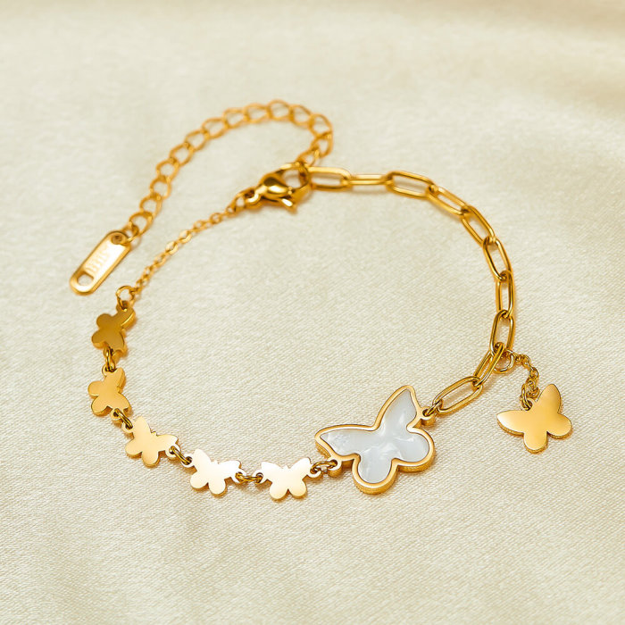 Wholesale Stainless Steel Shell Butterfly Bracelet