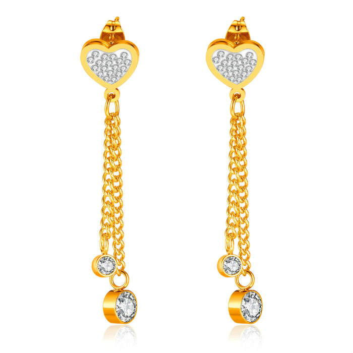 Wholesale Stainless Steel CZ Earrings