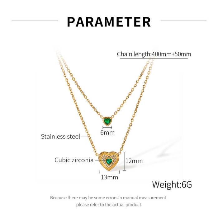 Wholesale Stainless Steel Double Heart Necklace