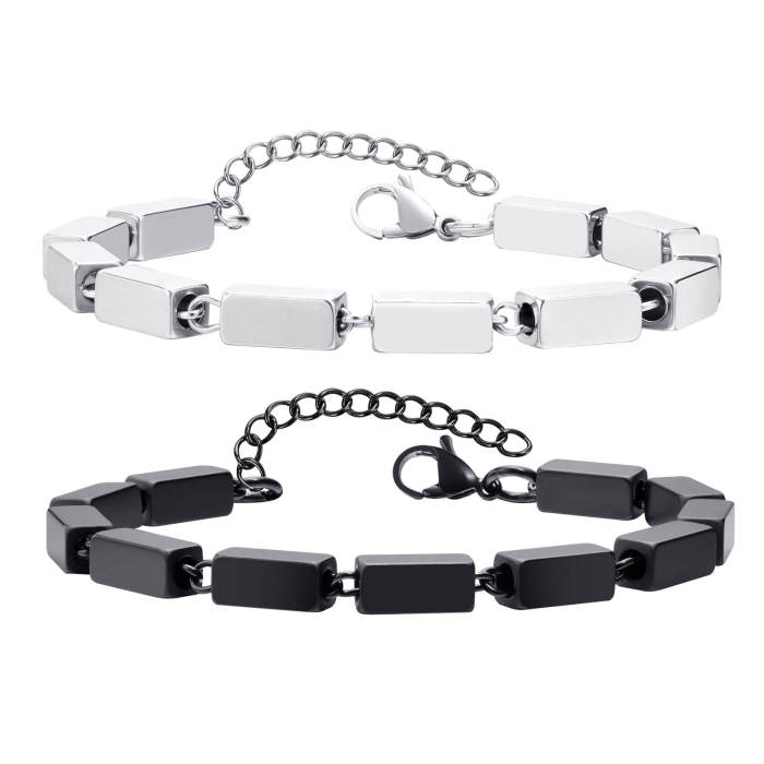 Wholesale Stainless Steel Cuboid Chain Bracelet