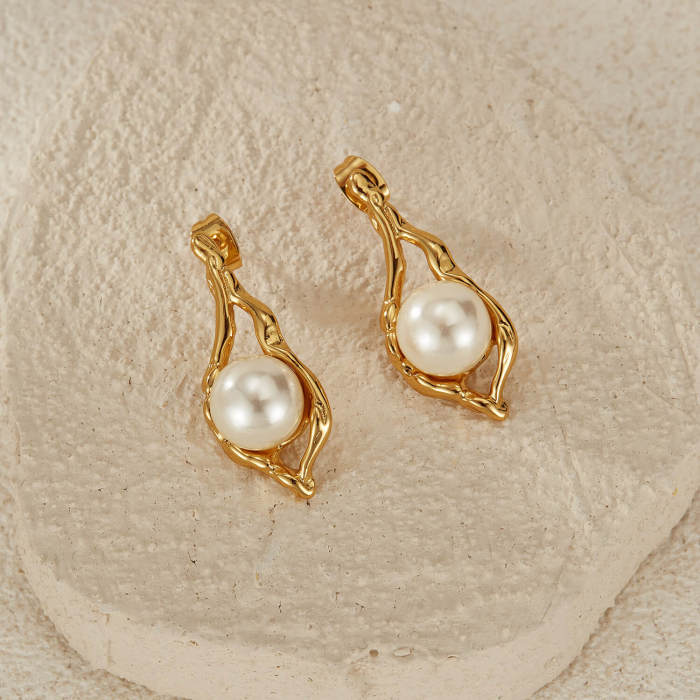 Wholesale Stainless Steel Pearl Earrings