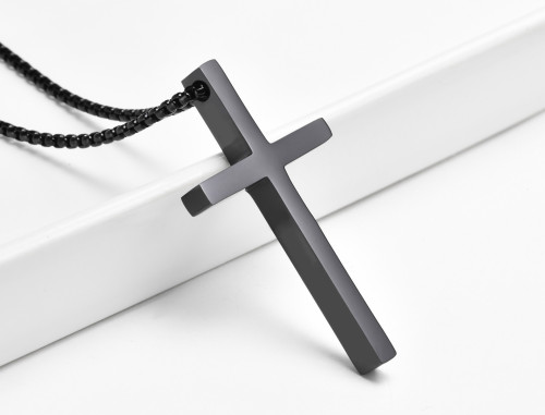 Wholesale Stainless Steel Width 25MM Cross Necklace