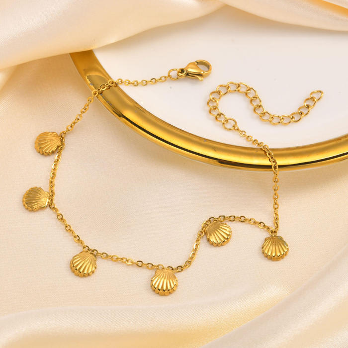 Wholesale Stainless Steel Shell Anklet