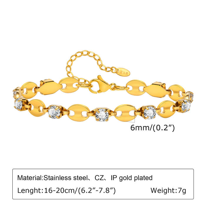 Wholesale Stainless Steel 18K Gold Bracelet
