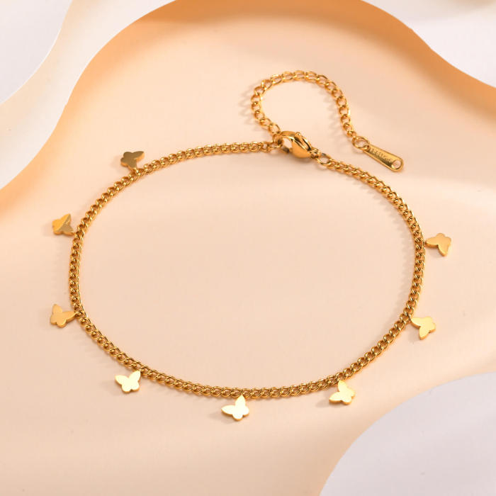 Wholesale Stainless Steel Butterfly Chain Anklet