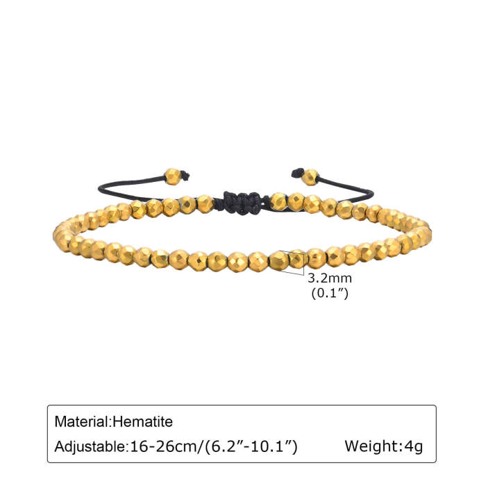 Wholesale Black Gallstone Gold Beaded Bracelet