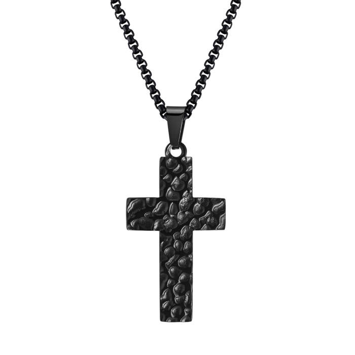 Wholesale Stainless Steel Hammered Cross Pendant