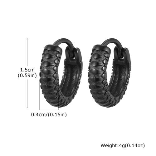 Wholesale Stainless Steel Mens Black Earrings