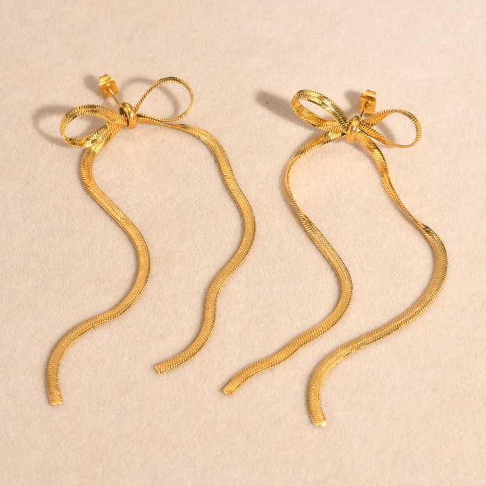 Wholesale Stainless Steel Ribbon Women's Earrings