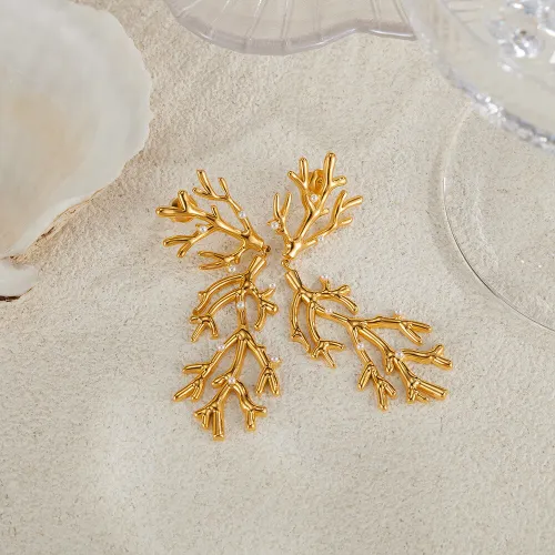Wholesale Stainless Steel Coral Earrings