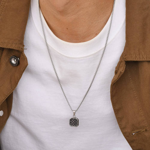 Wholesale Stainless Steel Pendant with Carbon Fiber