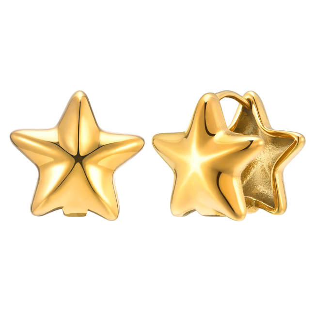 Wholesale Stainless Steel Double Star Earring