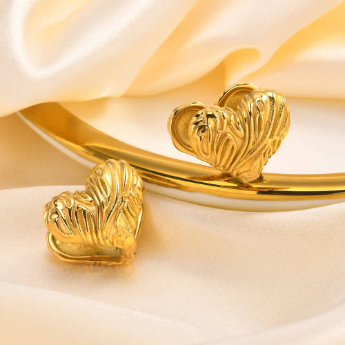Wholesale Stainless Steel Double Heart Earring