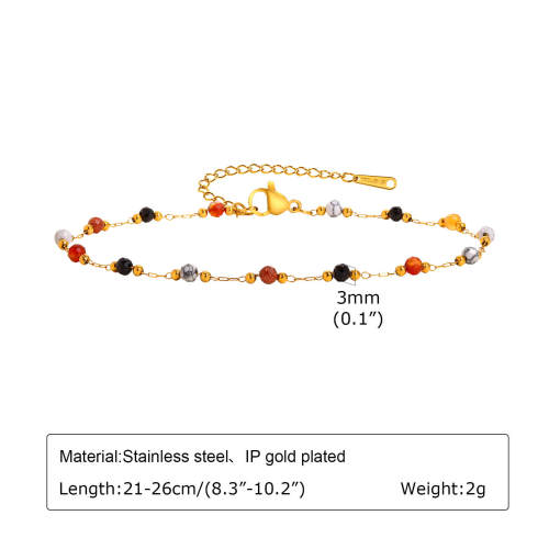 Wholesale Stainless Steel Natural Stone Anklet Necklace