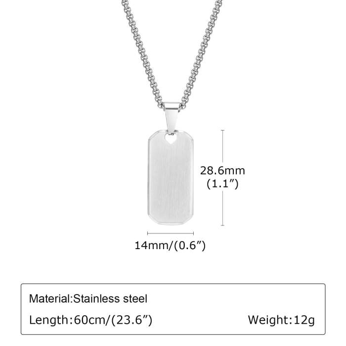 Wholesale Stainless Steel Mens Engravable Necklace