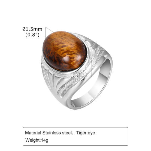 Wholesale Stainless Steel Tiger Eye Ring