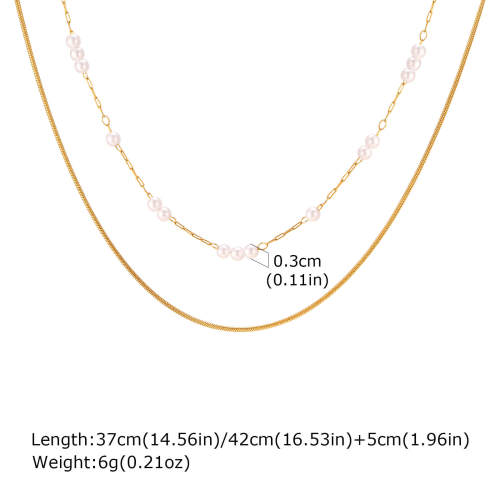 Wholesale Stainless Steel Imitation Pearl Necklace