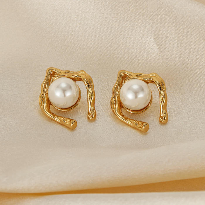 Wholesale Stainless Steel Women Earring with Pearl