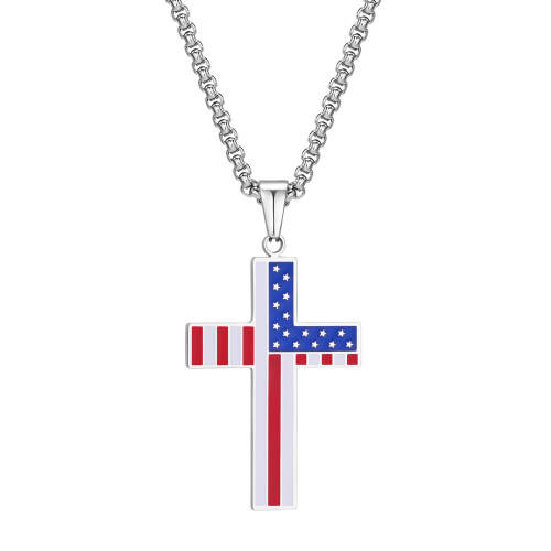 Wholesale Stainless Steel American Flag Cross