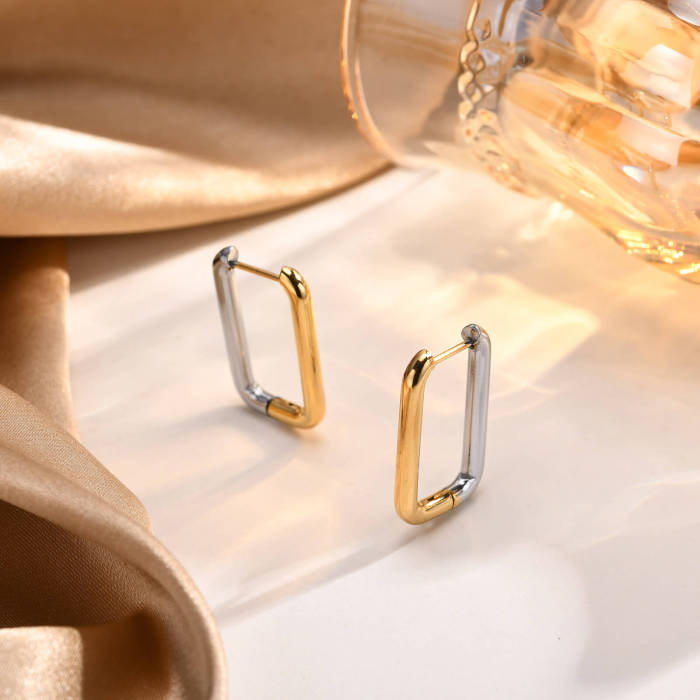 Wholesale Stainless Steel Two Tone Earrings