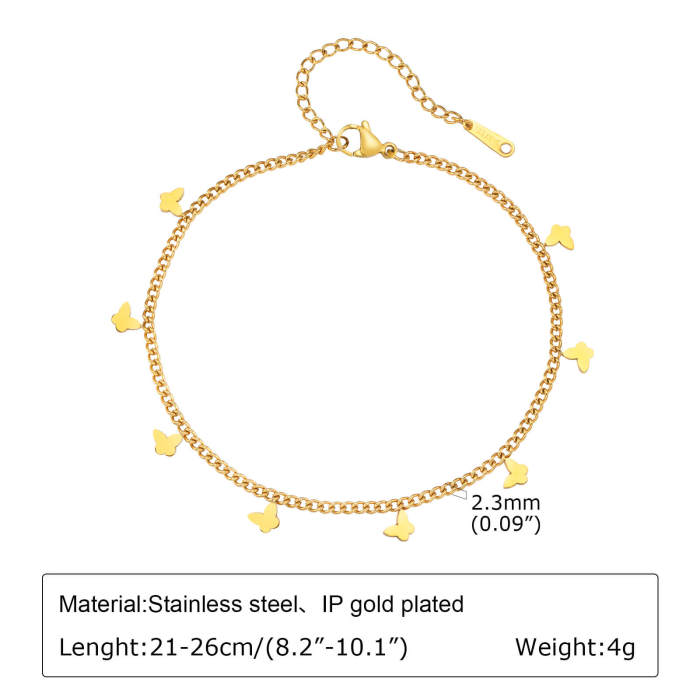 Wholesale Stainless Steel Butterfly Chain Anklet