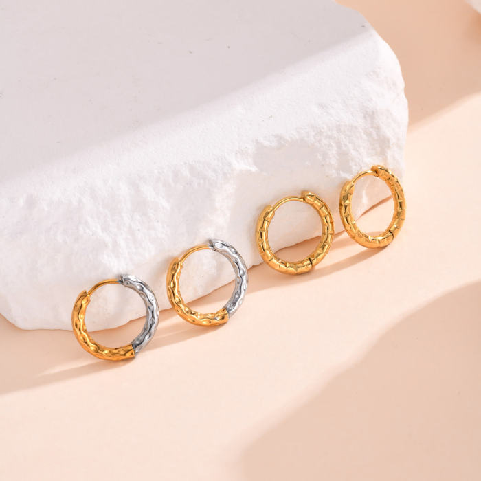 Wholesale Stainless Steel Two Tone Earrings
