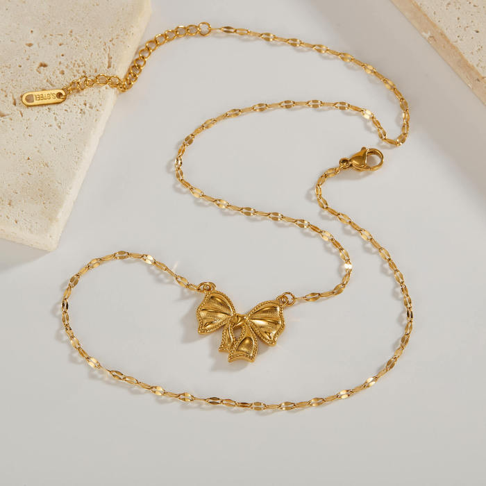 Wholesale Stainless Steel Ribbon Pendant Necklace