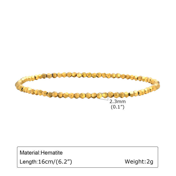 Wholesale Black Gallstone Gold Beaded Bracelet