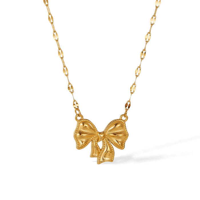 Wholesale Stainless Steel Ribbon Pendant Necklace