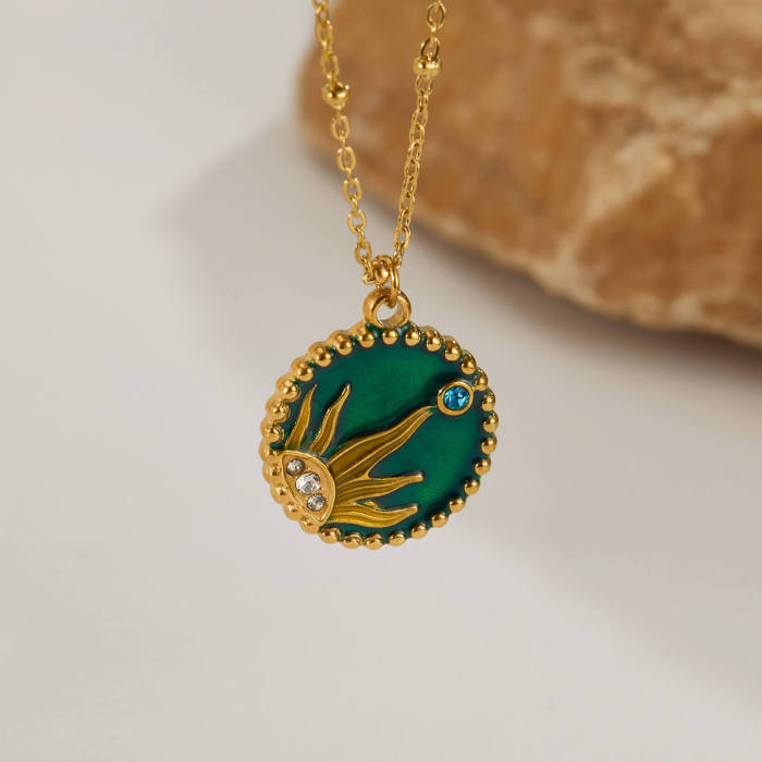 Wholesale Stainless Steel Emerald Pendant