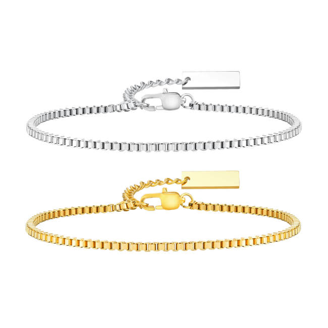 Wholesale Stainless Steel Box Chain Bracelet